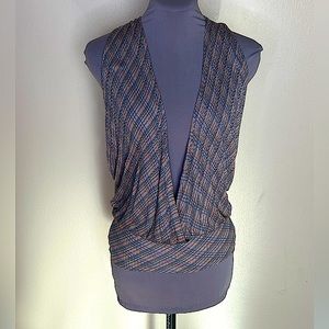 Free People Loose Open Front Halter with Button Detail on Back size S